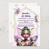 Fairy fantasie grillige pixie prinses roze meisjes kaart (Voorkant / Achterkant)