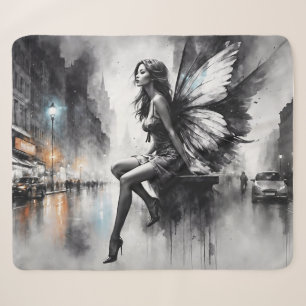 Fairy fantasie regenachtige nachtstraten droomwere sherpa deken