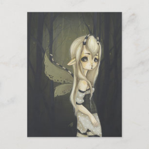 Fairy fantasy art briefkaart green