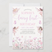 Fairy First 1st Birthday Party Invitation (Devant)