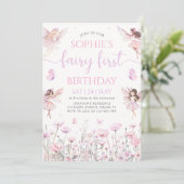 Fairy First 1st Birthday Party Invitation (Debout devant)