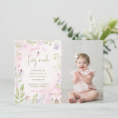 Fairy First Birday Photo Carte de remerciements (Debout devant)