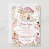 Fairy First Birday Photo Carte de remerciements (Devant)