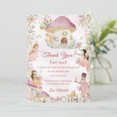 Fairy First Birday Photo Carte de remerciements (Debout devant)