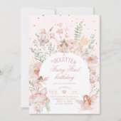 Fairy First Birthday Enchanted garden Whimsical Kaart (Voorkant)