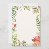 Fairy First Birthday Forest Mushroom Foto Kaart (Achterkant)