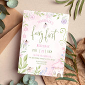 Fairy First Birthday Forest Waterverf paddenstoel Kaart