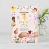 Fairy First Birthday Forest Waterverf paddenstoel Kaart (Staand voorkant)
