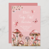 Fairy First Birthday Invitation (Devant / Derrière)