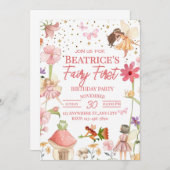 Fairy First Birthday Invitation (Devant / Derrière)