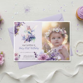 Fairy First Birthday Invitation | Dusty Purple