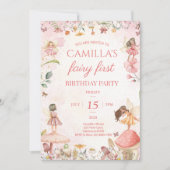 Fairy First Birthday Invitation Fairy Invitation (Devant)