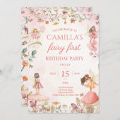 Fairy First Birthday Invitation Fairy Invitation (Devant / Derrière)