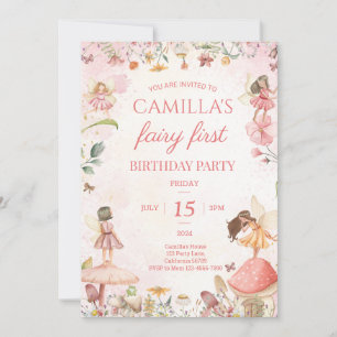 Fairy First Birthday Invitation Fairy Invitation