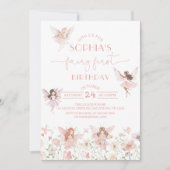 Fairy First Birthday Invitation fille (Devant)