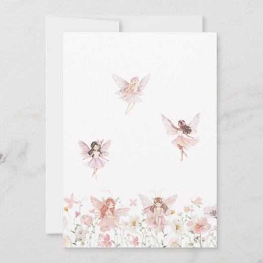 Fairy First Birthday Invitation fille (Dos)