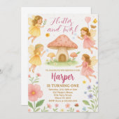 Fairy First Birthday Invitation Kaart (Voorkant / Achterkant)