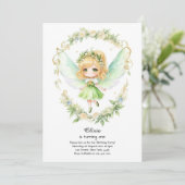 Fairy First Birthday Invitation Kaart (Staand voorkant)