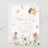 Fairy First Birthday Invitation Kaart (Voorkant)