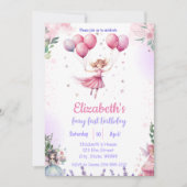 Fairy First Birthday Invitation pour fille (Devant)