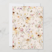 Fairy First Birthday Invitation Wildflower 1st Kaart (Achterkant)