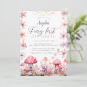 Fairy First Birthday Magical Party Invitation (Debout devant)