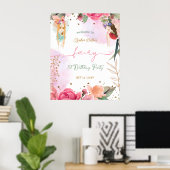 Fairy First Birthday Party Baby Girl Affiche de bi (Bureau à domicile)