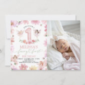 Fairy First Birthday Photo Invitation (Devant)