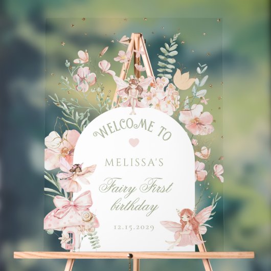 Fairy First Birthday Whimsical Purple Welcome (Neutre)