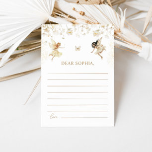 Fairy First Boho Verjaardagsfeest Time Capsule Notitiekaartje