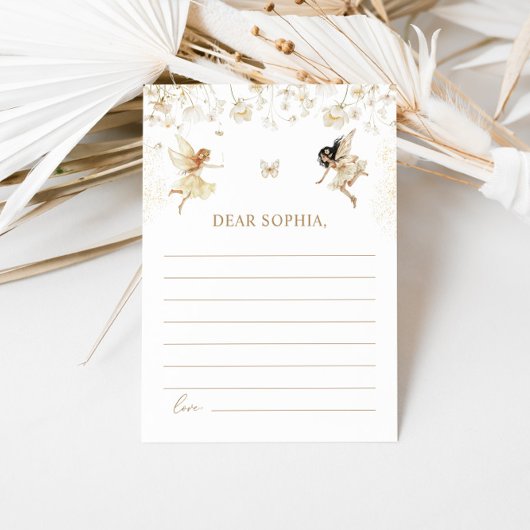 Fairy First Boho Verjaardagsfeest Time Capsule Notitiekaartje