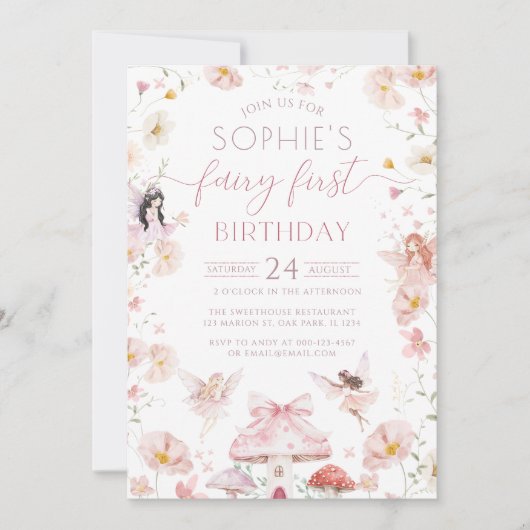 Fairy First Enchanted Garden Fairy Girl Verjaardag Kaart (Voorkant)