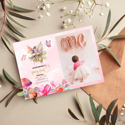 Fairy First Girl's 1e verjaardag Kaart