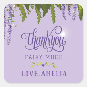 Fairy First Girl's 1st Birthday Enchanted forest Vierkante Sticker