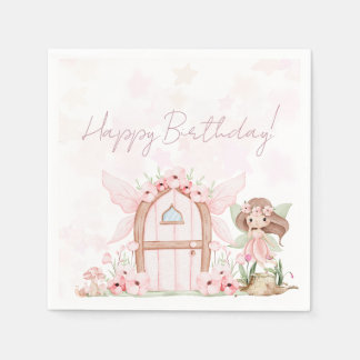 Fairy First Girl's 1st Birthday Party Custom Servet