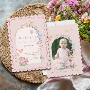 Fairy First Pastel Girl Anniversaire Invitation
