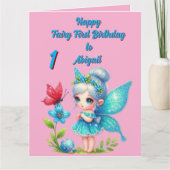 Fairy First Photo Anniversaire de enfant Carte de  (Devant)