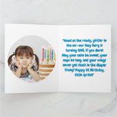 Fairy First Photo KIds BIrthday Wenskaart Kaart (Binnen)