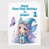 Fairy First Photo KIds BIrthday Wenskaart Kaart (Voorkant)