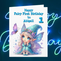 Fairy First Photo KIds BIrthday Wenskaart