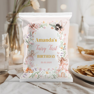Fairy Floral Garden Verjaardag Chip Bag Wrapper Flyer