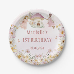 Fairy Floral Girl Birthday Party Papieren Bordje