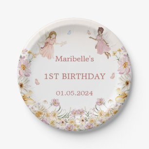 Fairy Floral Girl Birthday Party Papieren Bordje