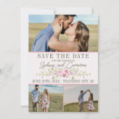 Fairy Floral Rose & Vert Jardin Save The Date (Devant)