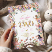 Fairy flower 2nd birthday Invitation