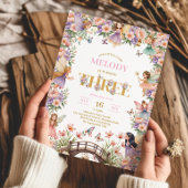 Fairy flower 3rd birthday Invitation
