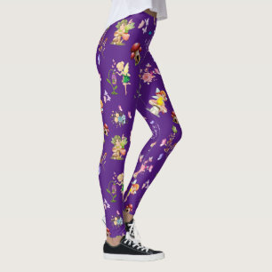 Fairy Flower Butterfly Mushroom Paarse thema Leggings