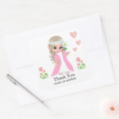 Fairy & Flowers Dank je wel Vierkante Sticker (Envelop)