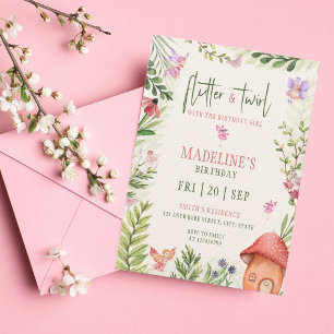 Fairy Flutter & Twirl Girl Birthday Kaart