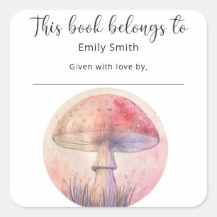 Fairy fly agaric - boek behoort tot vierkante sticker